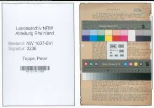 Entnazifizierung Peter Tappe , geb. 07.12.1890 (Prokurist)