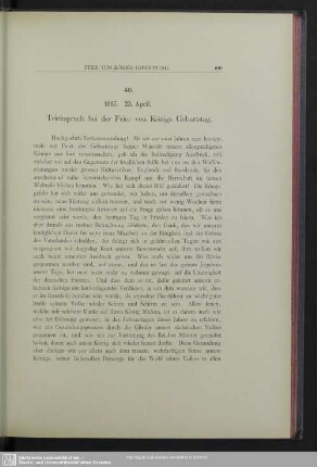 40. 1887. 23. April. Trinkspruch bei der Feier von Königs Geburtstag
