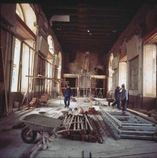 Würzburger Residenz. Innenansicht mit Restaurationsarbeiten