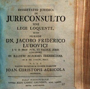 De iureconsulto sine lege loquente