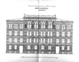 Tafel: Gemeinde-Doppelschule in der Bremerstraße. Schulgebäude. Ansicht