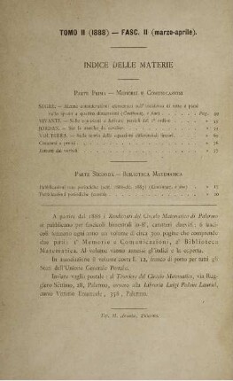 Indice delle materie.