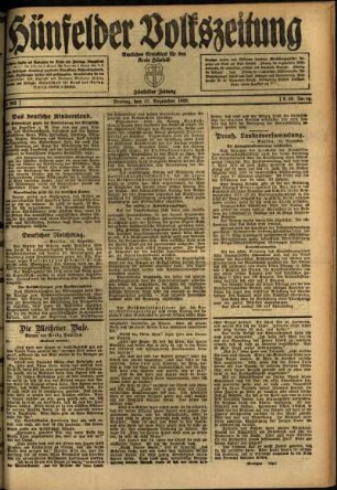 Ausgabe vom Freitag, den 17. Dezember 1920.