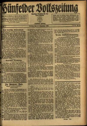 Ausgabe vom Freitag, den 17. Dezember 1920.
