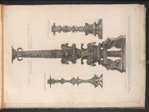Drei Kerzenhalter (Piranesi, Vasi, Candelabri, Cippi, Sarcofagi, Tripodi Lucerne ed ornamenti antichi)