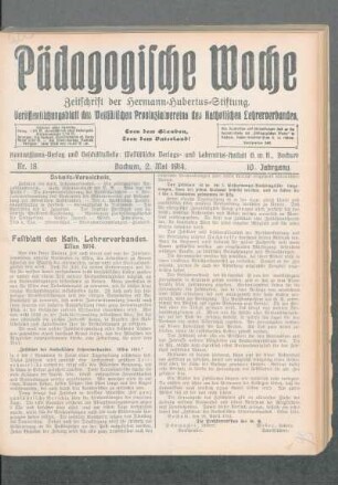 Festblatt des Kath. Lehrerverbandes : Essen 1914