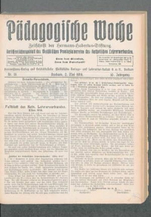 Festblatt des Kath. Lehrerverbandes : Essen 1914