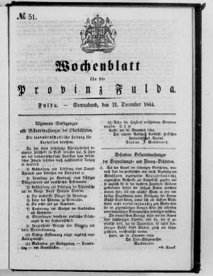 Nr. 51, Ausgabe vom 21. Dezember 1844