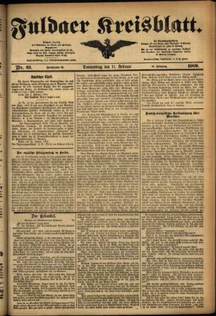 Ausgabe vom Donnerstag, den 11. Februar 1909.