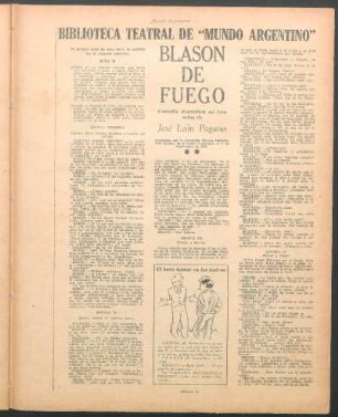 Blasón de fuego : Biblioteca teatral de "Mundo Argentino"
