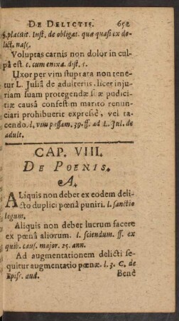 Cap. VIII. De Poenis.