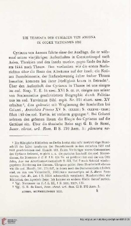 22: Die Thasiaca des Cyriacus von Ancona im Codex Vaticanus 5250