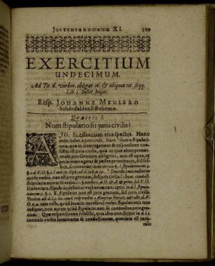 Exercitium Undecimum.