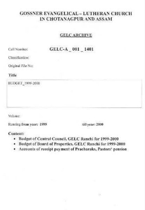 BUDGET 1999-2000