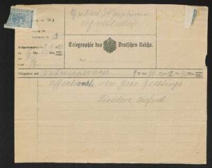 Brief von Ethel Mary Fiedler und Hermann Georg Fiedler an Gerhart Hauptmann