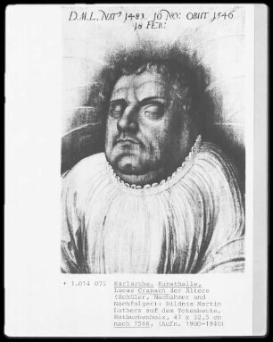Bildnis Martin Luthers auf dem Totenbette