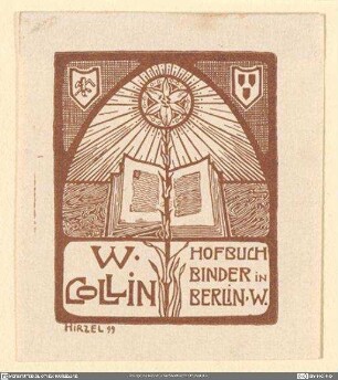 Exlibris Collin, W., Hofbuchbinder