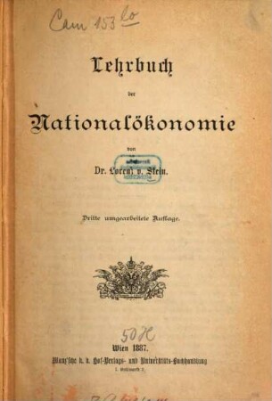 Lehrbuch der Nationalökonomie