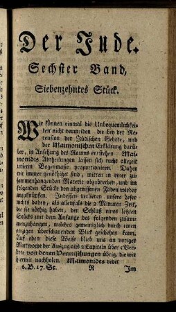 Siebenzehntes Stück.