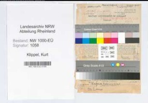 Entnazifizierung Kurt Klippel, geb. 15.05.1897 (Kaufm.Angest.)