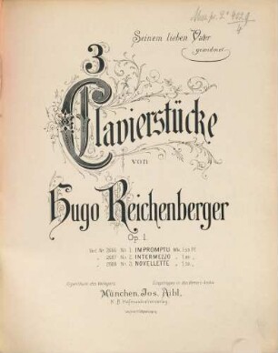 3 Clavierstücke : Op. 1, 1. Impromptu