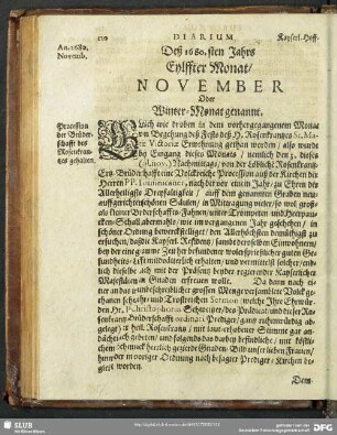 Deß 1690.sten Jahrs Eylffter Monat, November Oder Winter-Monat genannt