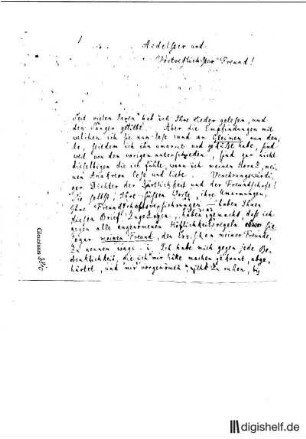 1: Brief von Johannes Müller an Johann Wilhelm Ludwig Gleim