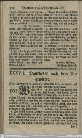 XXXVII. Danklieder nach dem Ungewitter