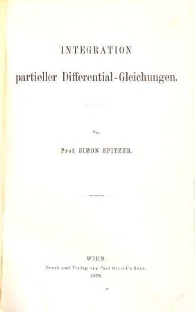 Integration partieller Differentialgleichungen