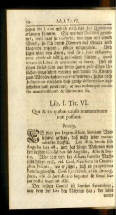 Tit. VI. Qui & ex quibus causis manumittero non possunt.