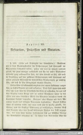Kapitel XII. Refraction, Präcession und Nutation