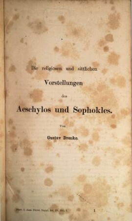 Neue Jahrbücher für Philologie und Pädagogik. Abt. 1, Jahrbücher für classische Philologie. Supplementband. 4. 1861/67