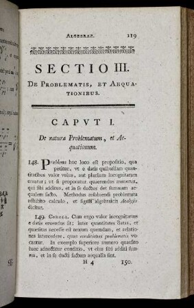 Sectio III. De Problematis, et Aequationibus.