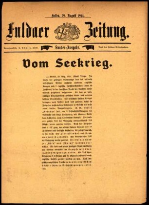 Ausgabe vom Samstag, den 29. August 1914.
