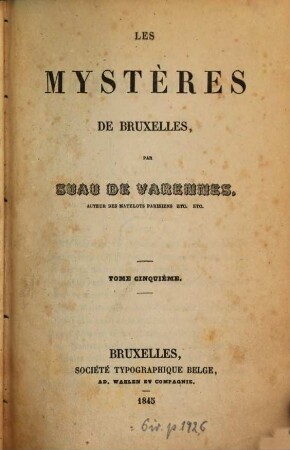 Les mystères de Bruxelles, 5