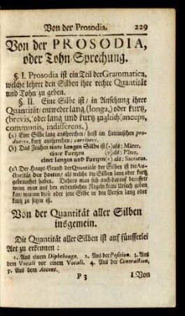 Von der Quantität aller Silben insgemein