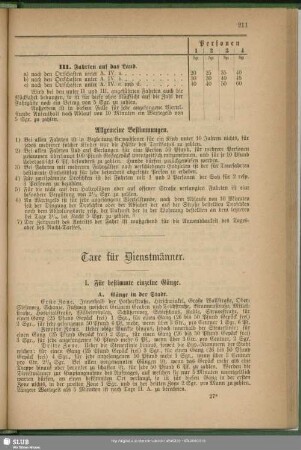 Taxe für Dienstmänner