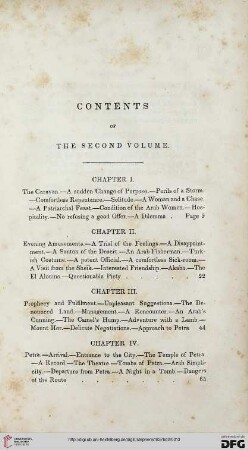 Contents of the second volume