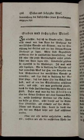 Sieben und sechzigster Brief. - Neun und sechzigster Brief.