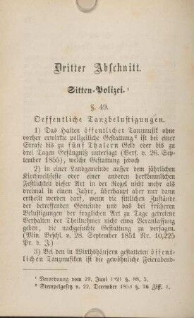 Dritter Abschnitt. Sitten-Polizei.