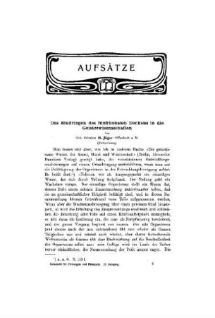 Das Eindringen des funktionalen Denkens in die Geiseswissenschaften : (Fortsetzung)