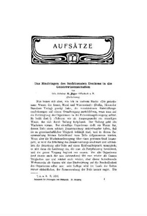 Das Eindringen des funktionalen Denkens in die Geiseswissenschaften : (Fortsetzung)