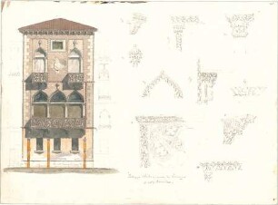 Zocher, Ernst; Venedig (Italien); "Palazzo Widemann" - Ansicht, Details