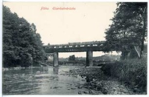 Flöha. Eisenbahnbrücke über die Zschopau