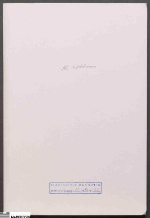 Kassenbuch von Jakob Gödelmann und Johanna Gödelmann