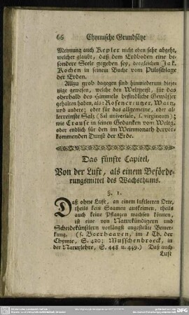 Das fünfte Capitel, Von der Luft, als einem Beförderungsmittel des Wachsthums