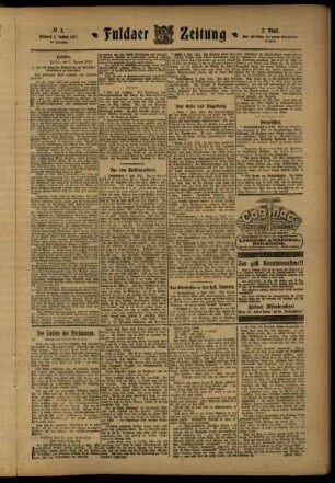 Zweite Ausgabe vom Mittwoch, den 03. Januar 1912.