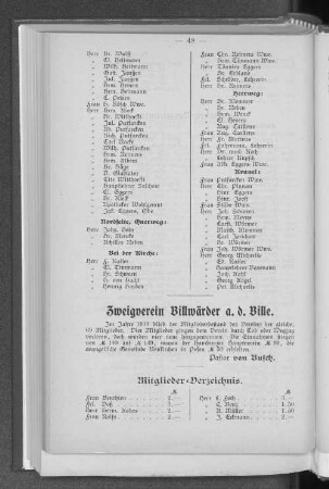 Zweigverein Billwärder a. d. Bille.