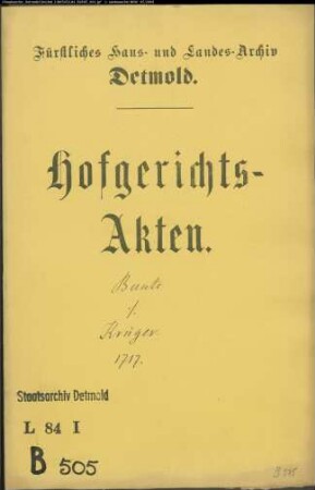 Bunte, Bartold zu Lage gegen Johann Simon Krüger, Untervogt zu Heiden - Schuldforderung