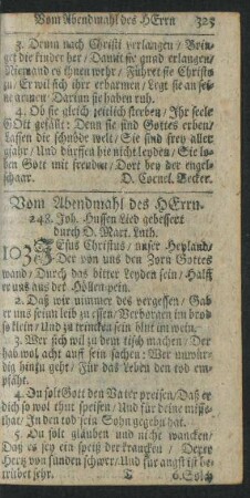 Vom Abendmahl des Herrn.